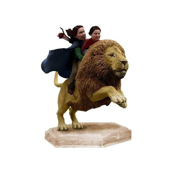 Chronicles Of Narnia Girls On Aslan Statue