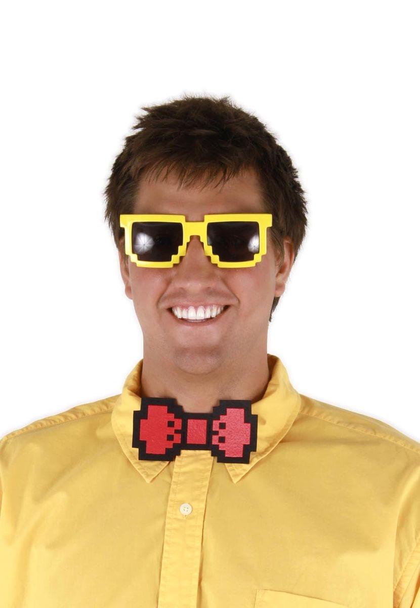 Pixel-8 Costume Bow Tie Adult: Red