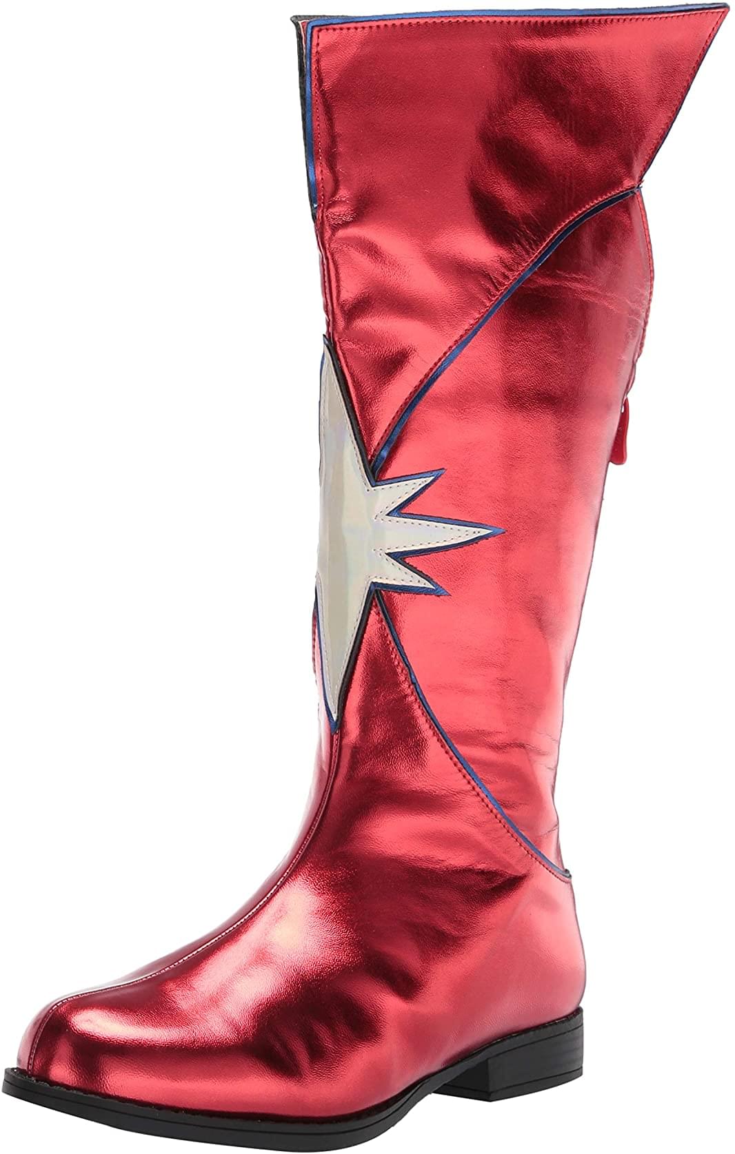 1.5" Heel Women's Knee High Superhero Boot Red