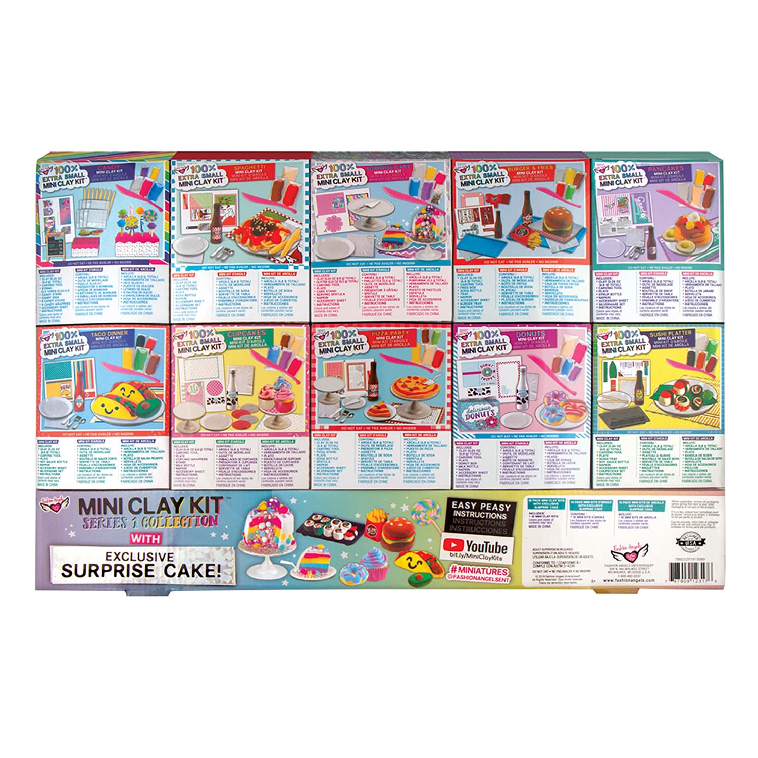 Fashion Angels 100% Extra Small Mini Clay Kit | 10 Tiny Food Clay Kits