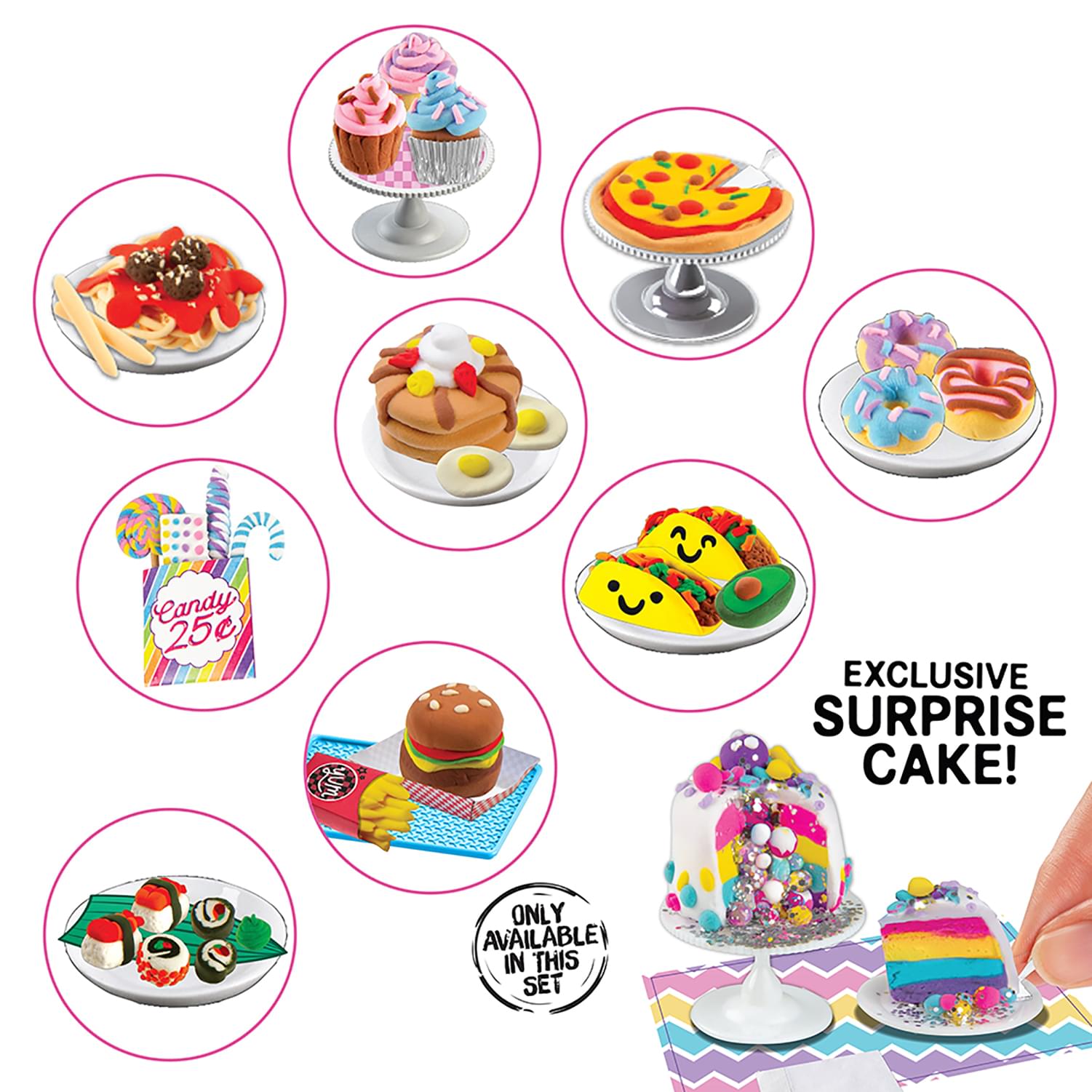 Fashion Angels 100% Extra Small Mini Clay Kit | 10 Tiny Food Clay Kits