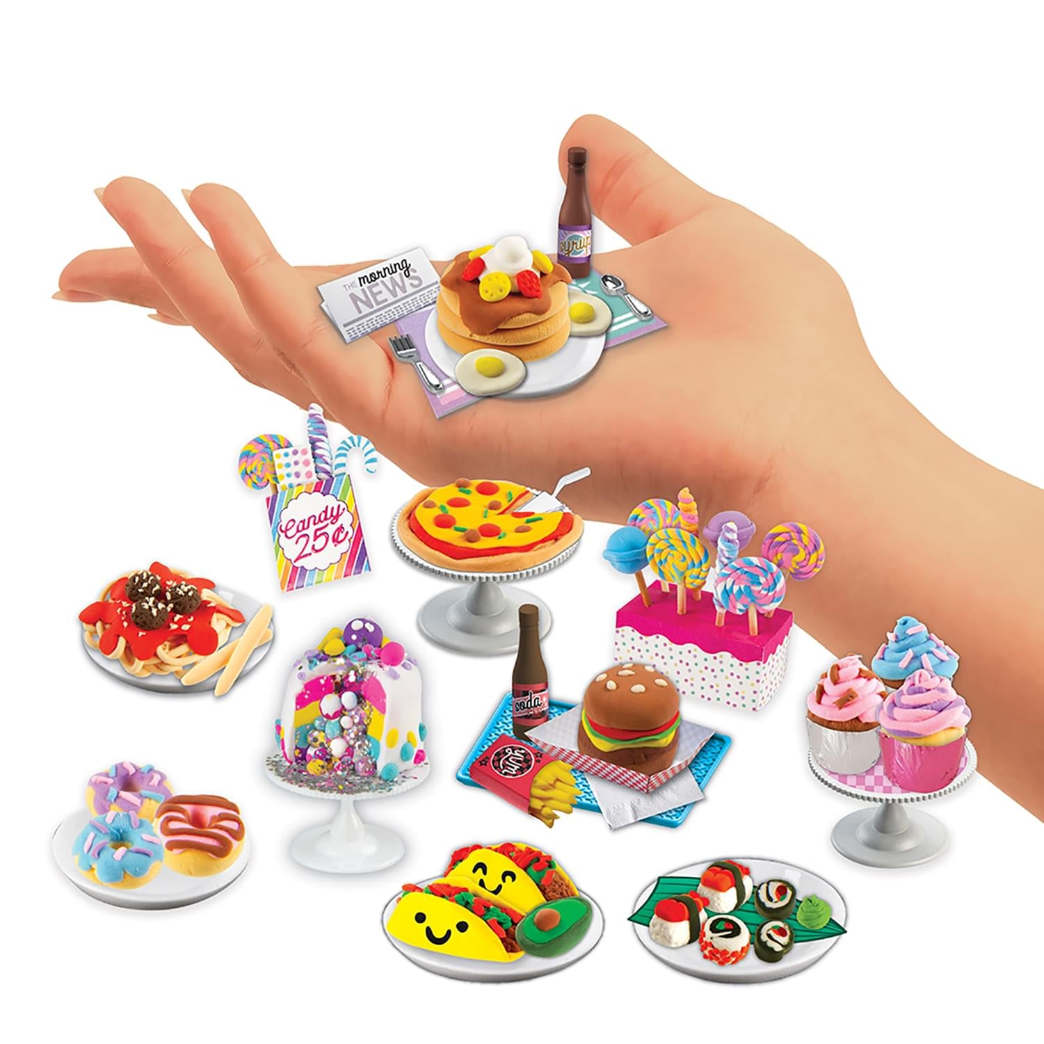 Fashion Angels 100% Extra Small Mini Clay Kit | 10 Tiny Food Clay Kits
