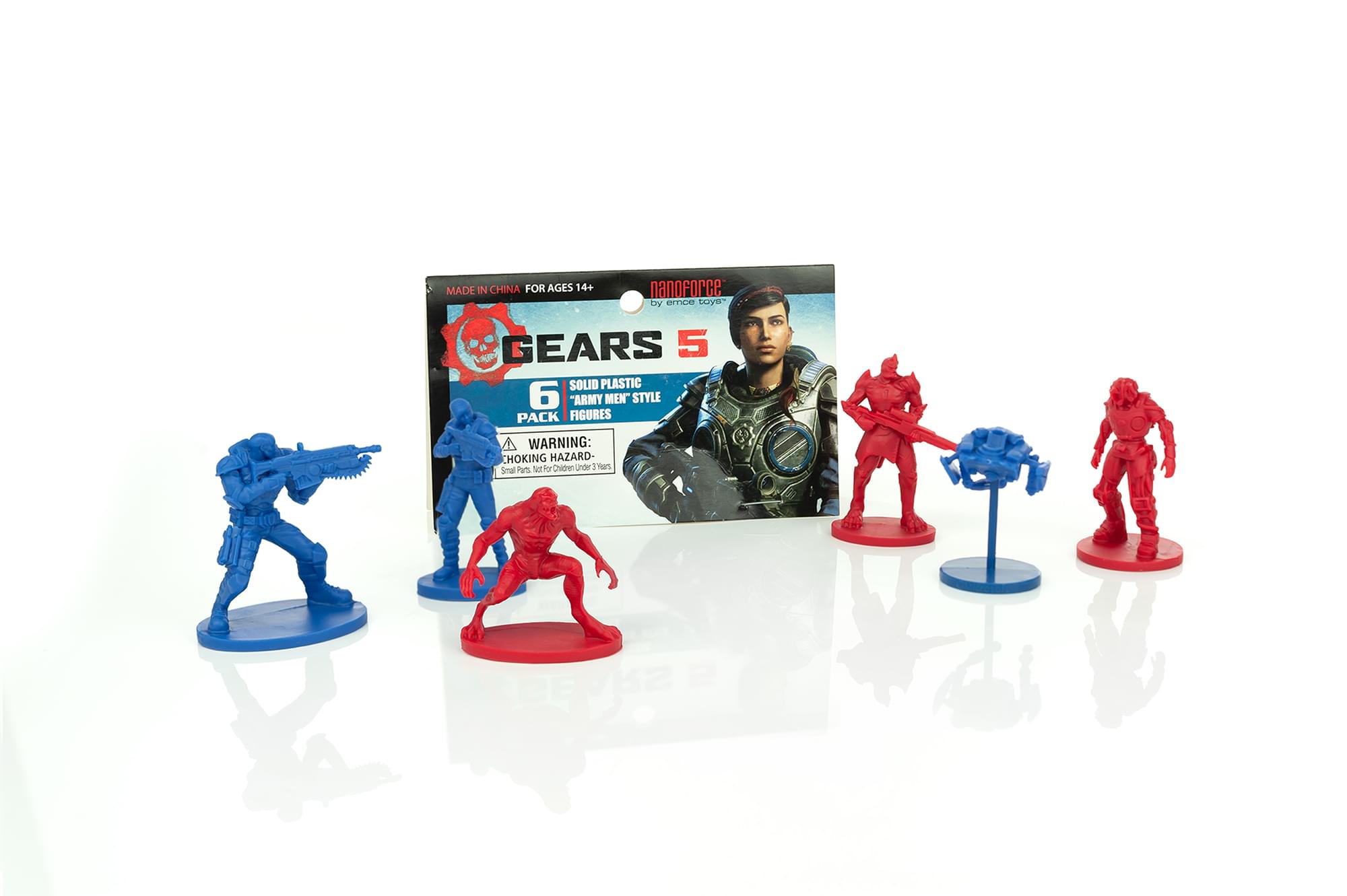 新品 NANOFORCE 5V REV UL1 W/OR Gears of War Nanoforce Figure Collection | 6 Pack Red & Blue | Free Sh