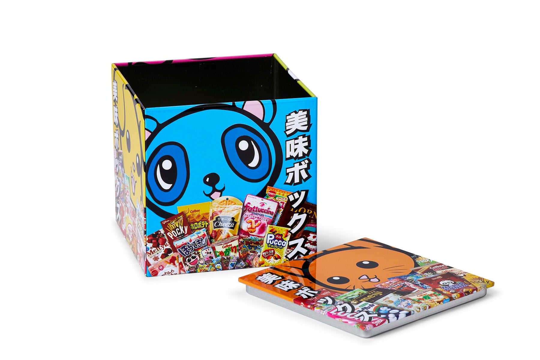 Dagashi Anime Otaku Japanese Snacks 4 x 4 Inch Tin Storage Box