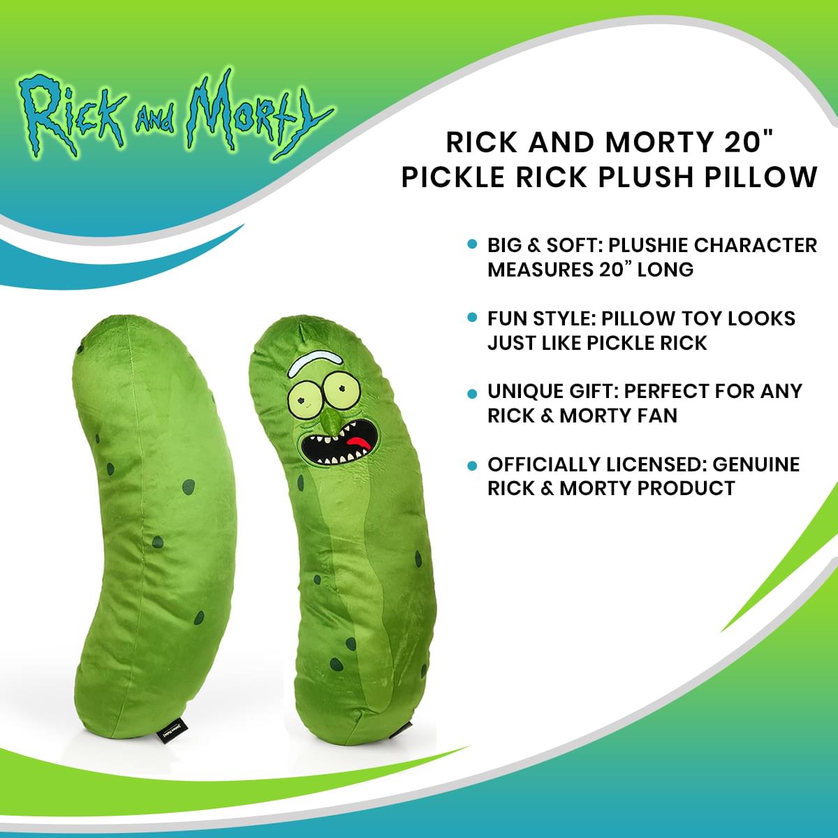Rick and Morty 20" Pickle Rick Plush Pillow