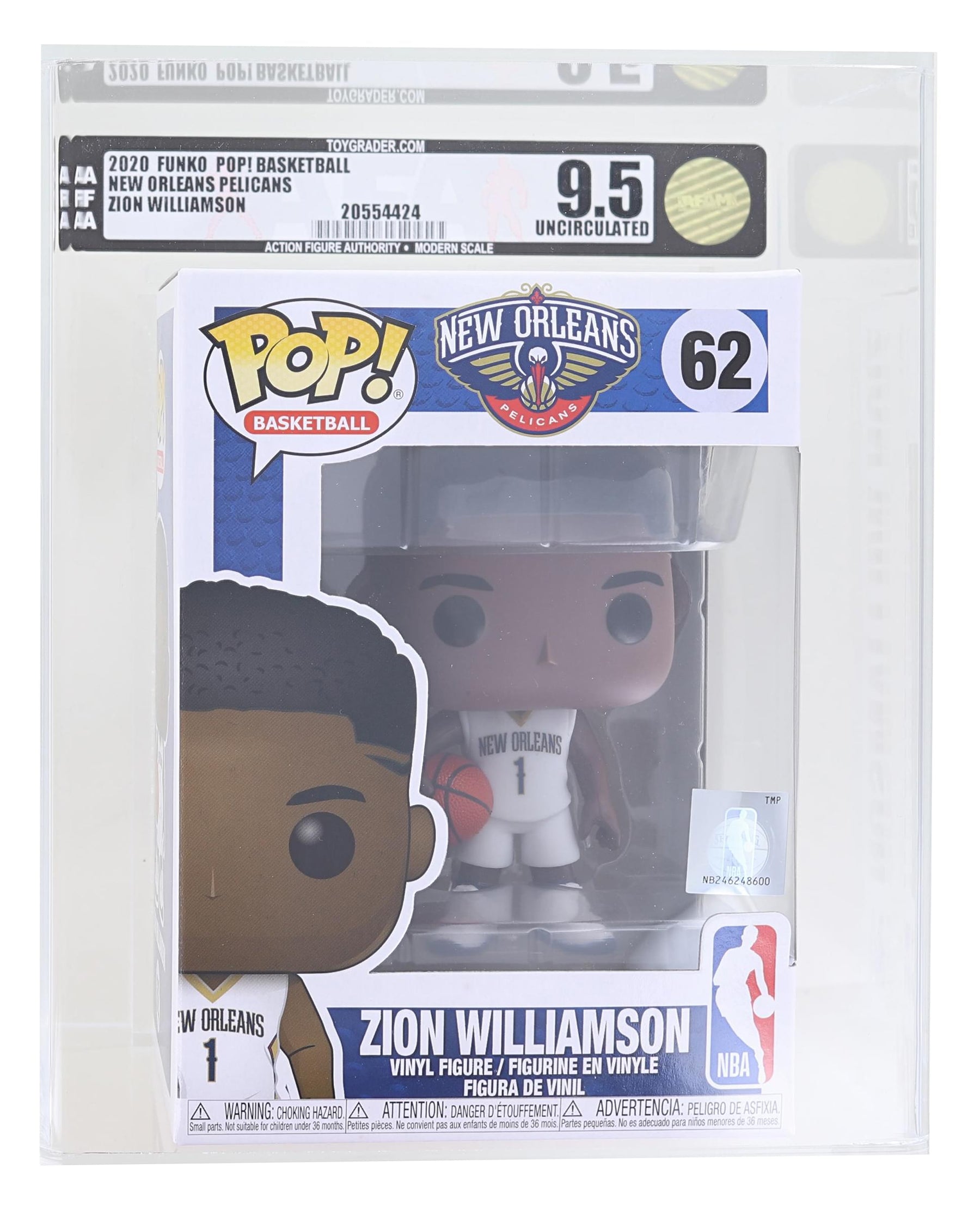 New Orleans Pelicans NBA Funko POP Vinyl Figure | Zion Williamson Graded AFA 9.5