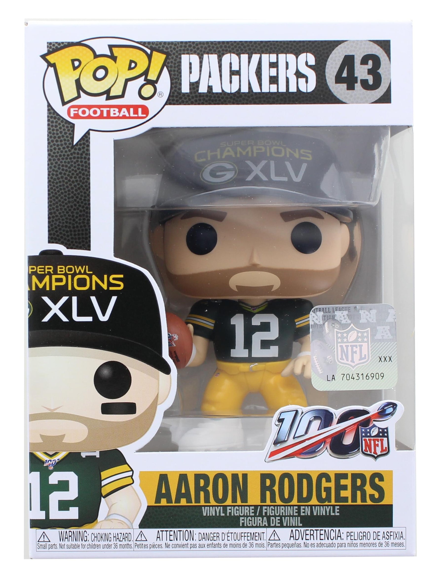 Green Bay Packers NFL Funko POP Vinyl Figure | Aaron Rogers SB Champions XLV