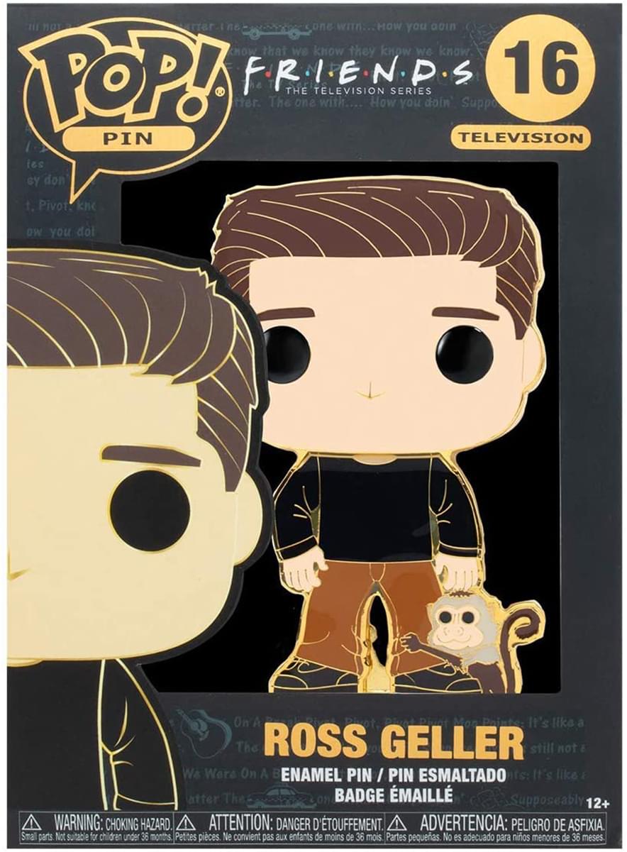 Friends 3 Inch Funko POP Pin | Ross w/ Monkey