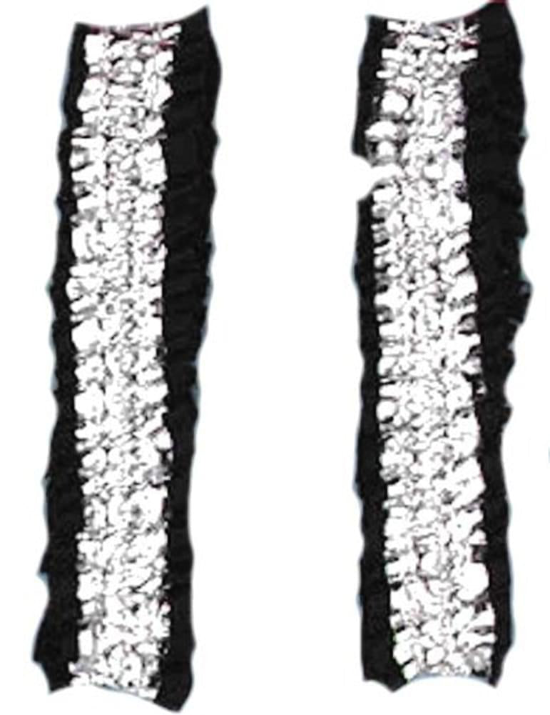 Roaring 20's Shiny Silver And Black Costume Garters Or Armbands