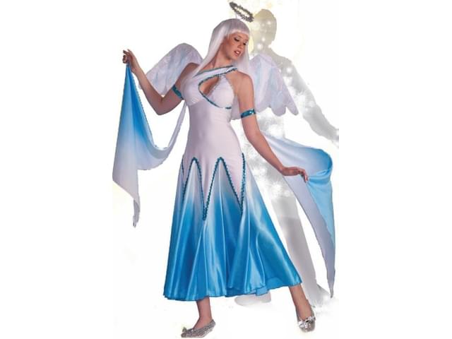 Haunted Ballroom Blue & White Angel Dress Costume Adult | Free Shippin