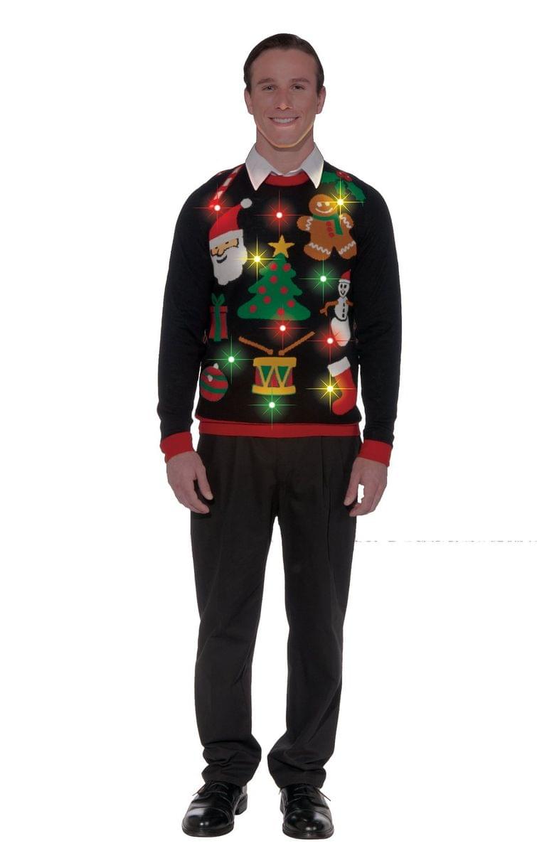Light up on sale elf christmas sweater