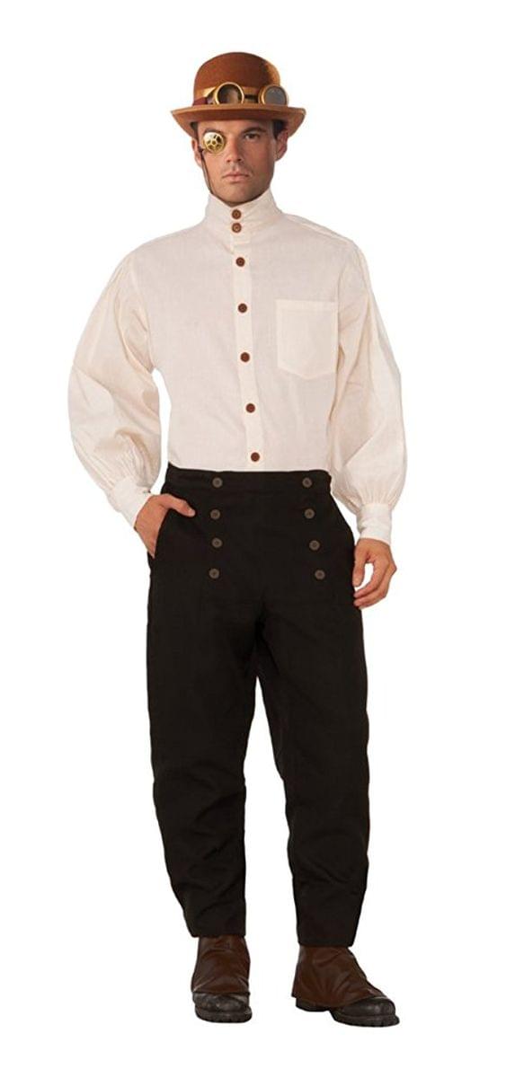 Steampunk Shirt Beige Adult Costume Male Upto Chest 42 Steampunk Shirt Beige Adult Costume Male Upto Chest 42