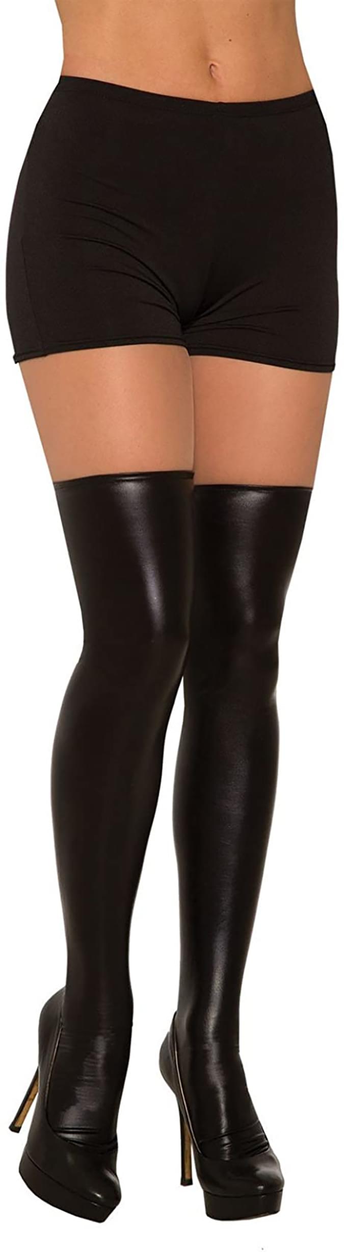 Liquid Leather Women's Costume Knee Highs, Black
