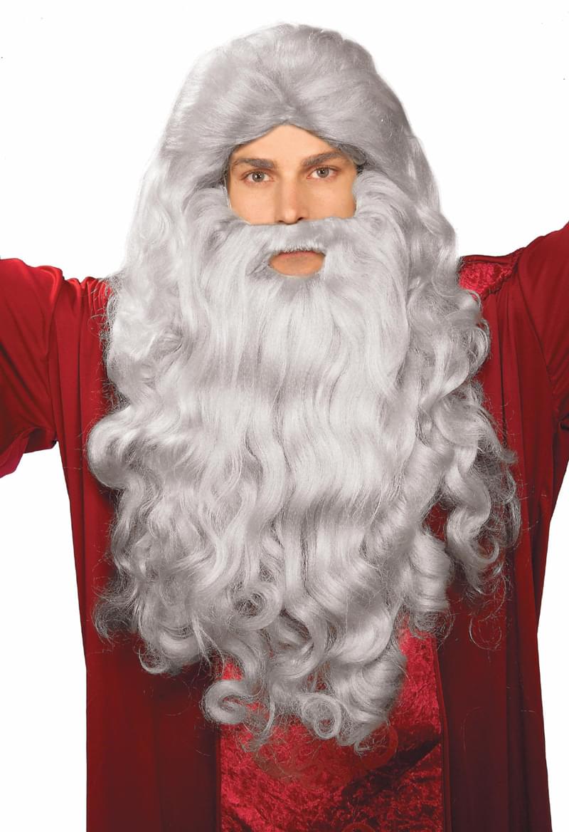 Grey Moses Wig & Beard Adult Costume Set