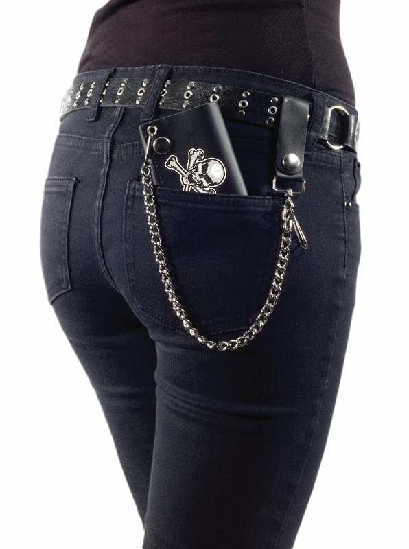 Biker Chained Black Costume Skull Wallet