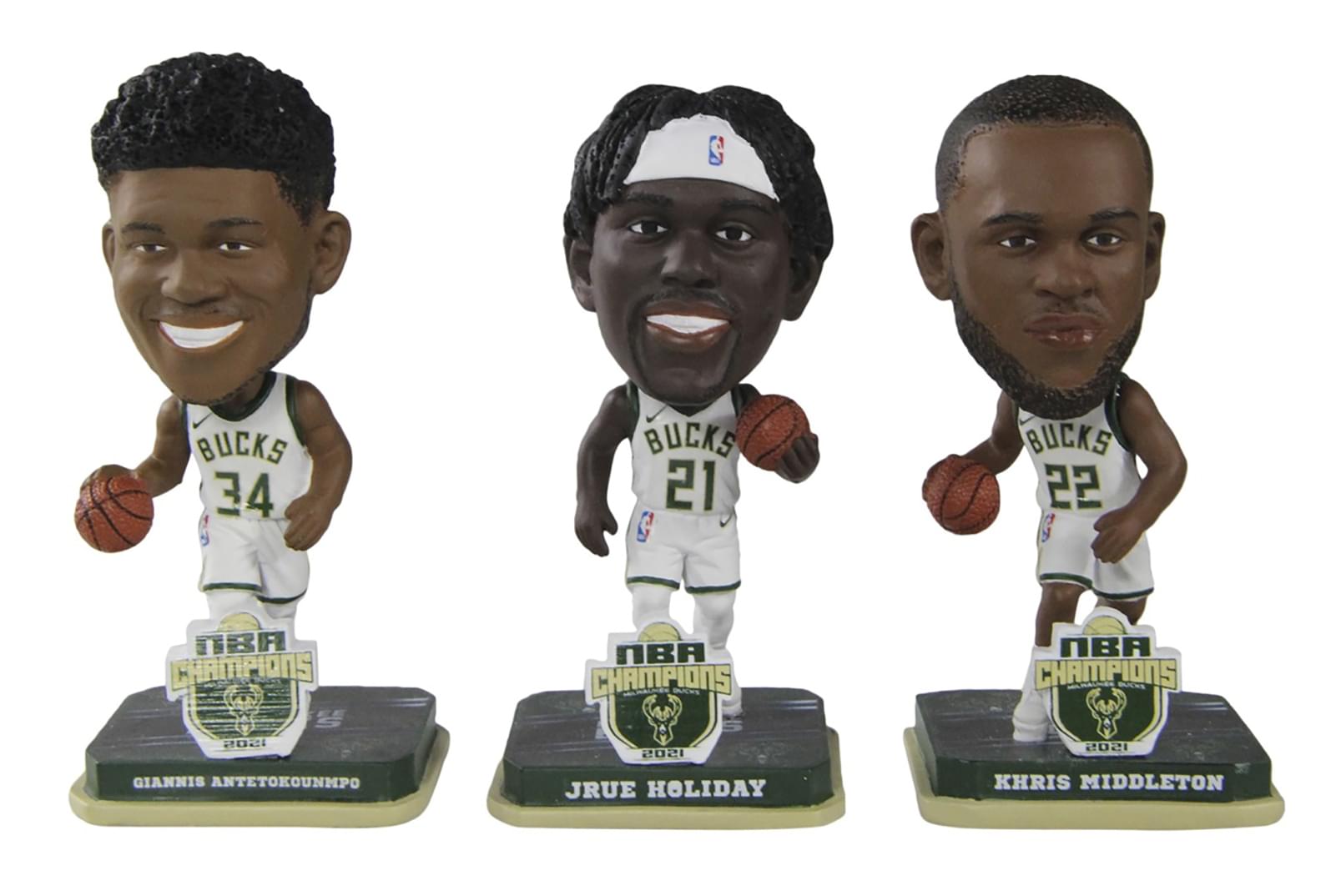 ファングッズ NBA MINI BIG HEADS BOBBLE Milwaukee Bucks Bucks NBA Mini Bobble 3 Pack | Free Shipping