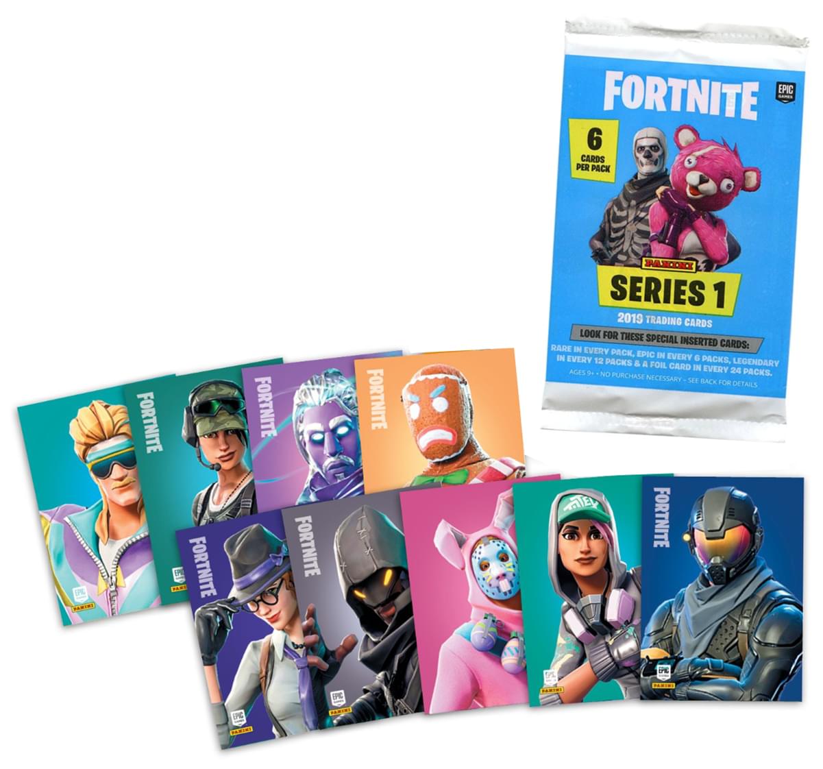 フォートナイト トレーディングカード シリーズ1 Fortnite Trading Cards Series 1 Foil Pack - 6 Cards | Free