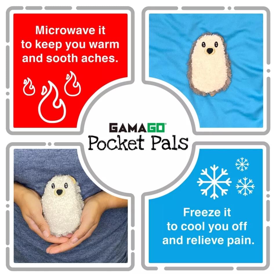 GAMGO Hedgehog Pillow & Heating Pad Pocket Pal