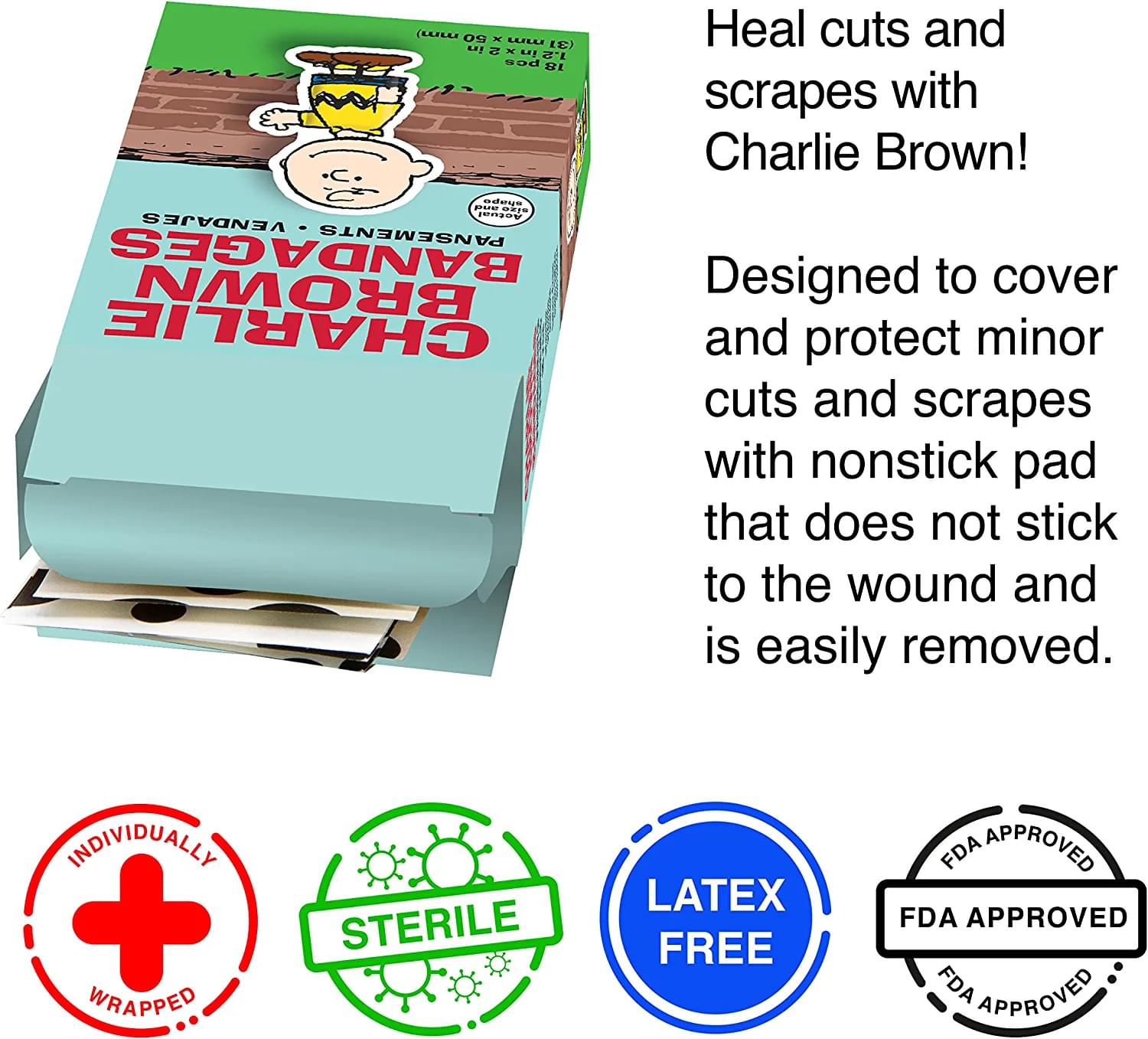 Peanuts Charlie Brown GAMAGO Bandages | Set of 18