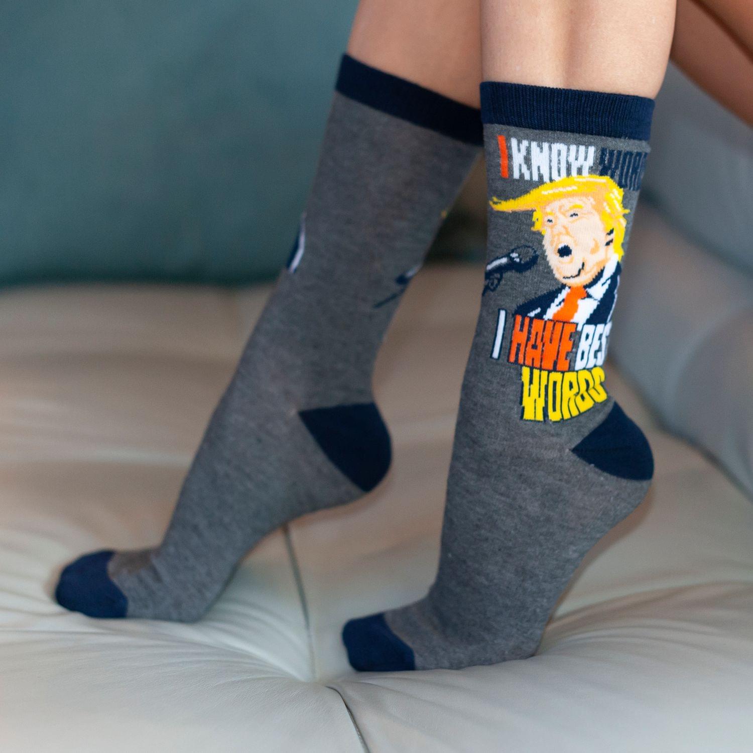 Donald Trump Socks | I Have Best Words And I Know Words Crew Sock Exclusive