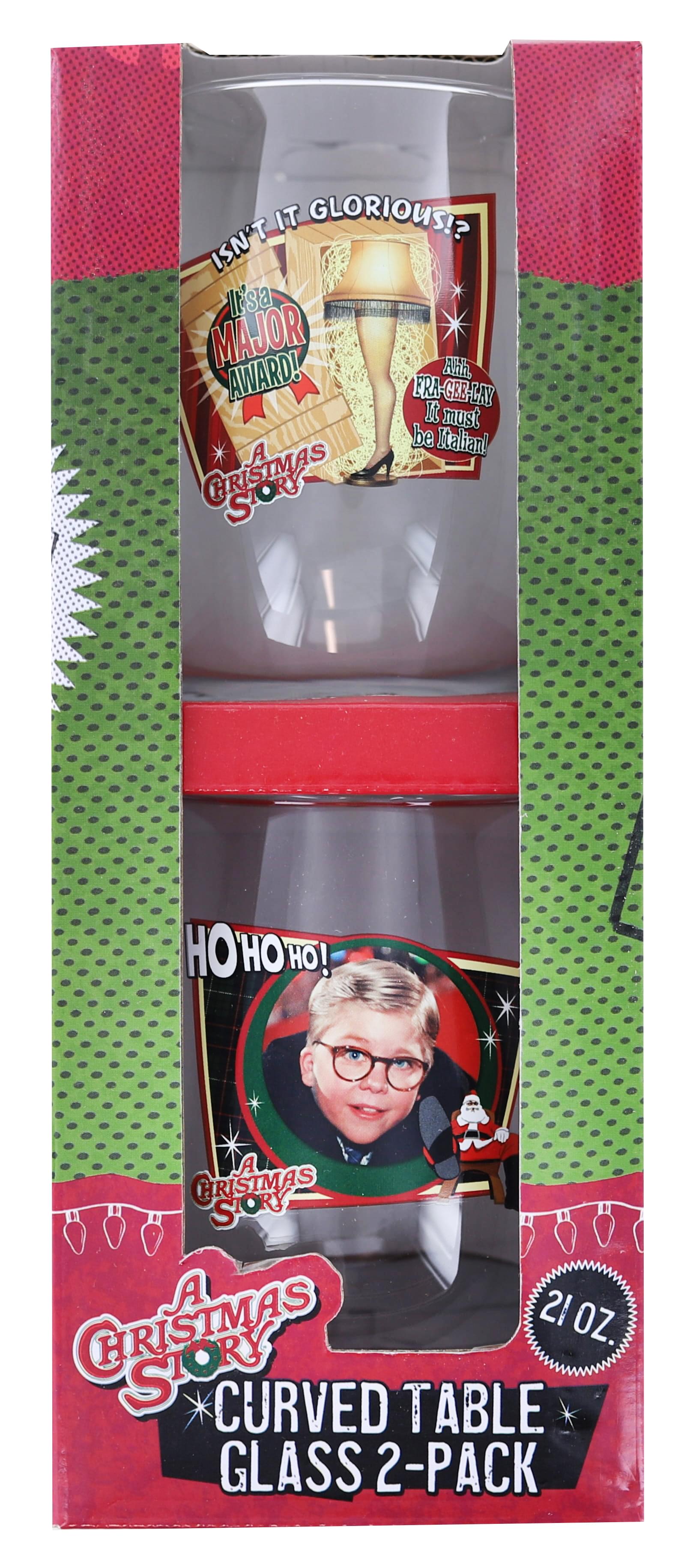 A Christmas Story Iconic Quotes 21oz Stemless Wine Glass Set | 2 Glasses