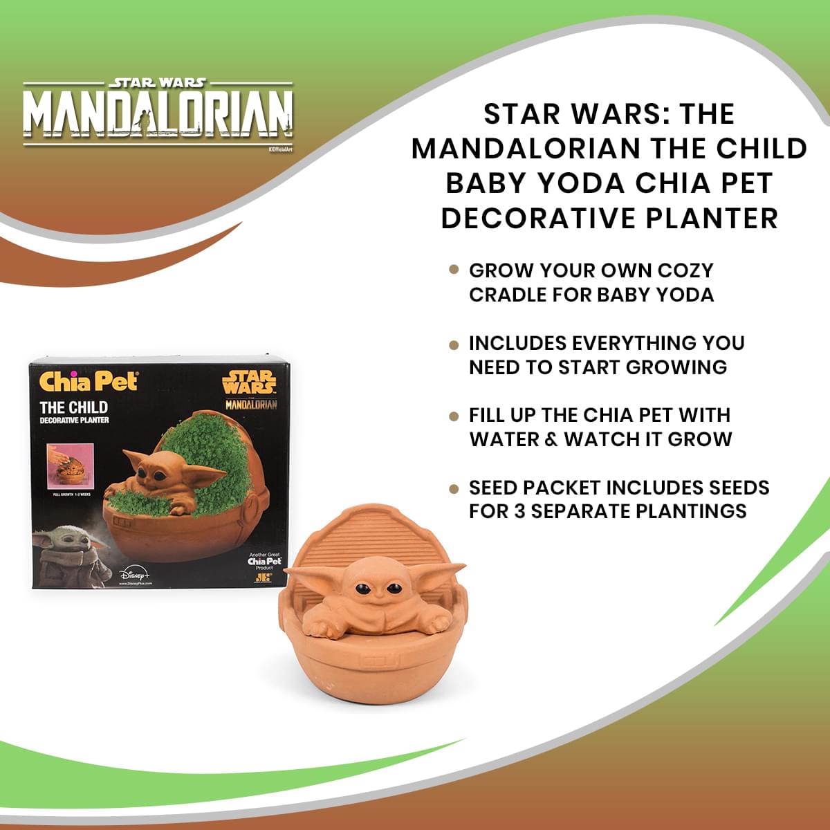 Star Wars: The Mandalorian The Child Baby Yoda Chia Pet Decorative Planter