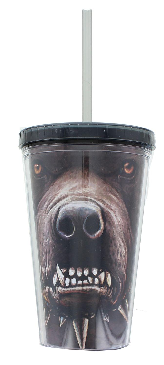 Zombie Pitbull 16oz Carnival Cup w/ Lid & Straw