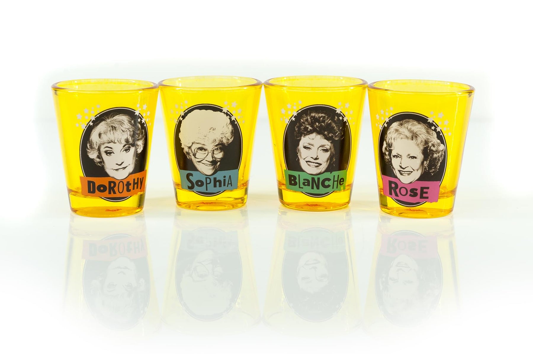 The Golden Girls 2-Ounce Yellow Mini Glasses | Set of 4