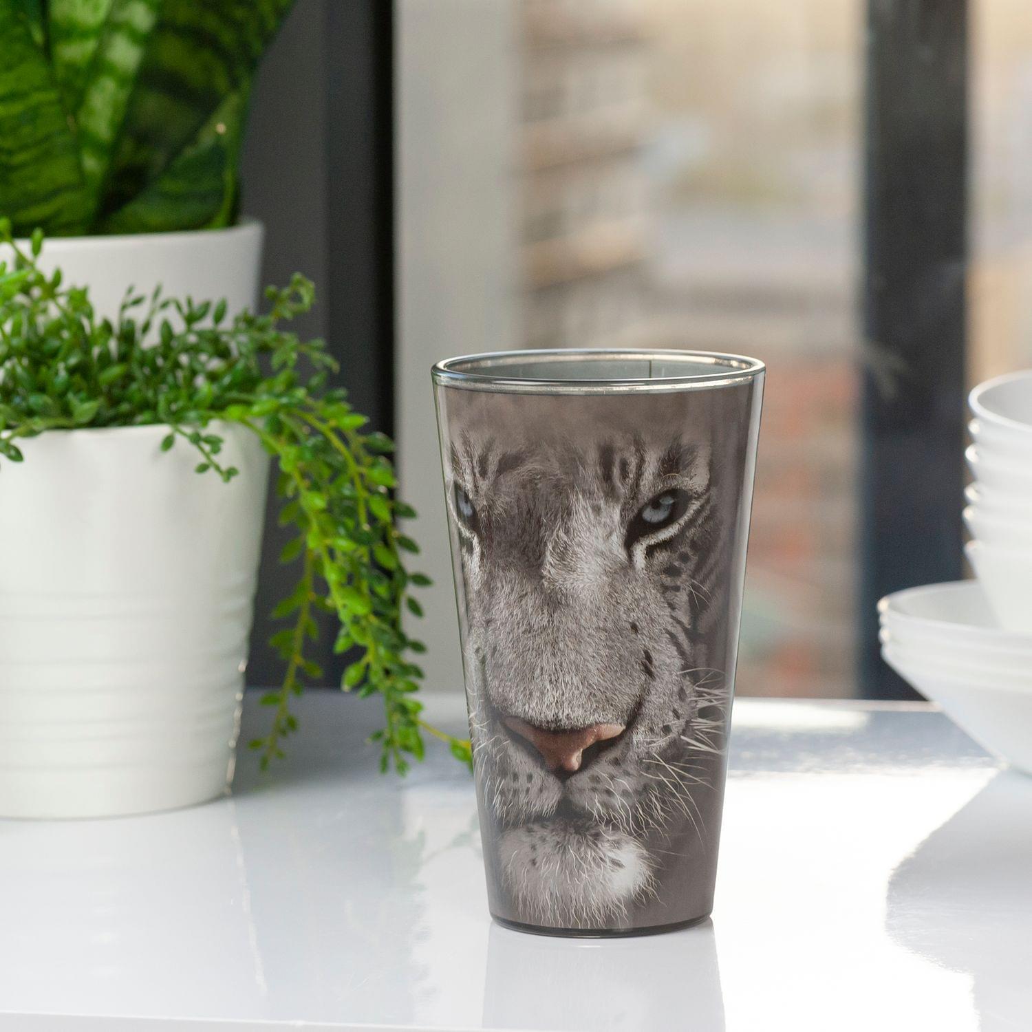 White Tiger Collectible Animal Print Glass | White Tiger 16-Ounce Pint Glass
