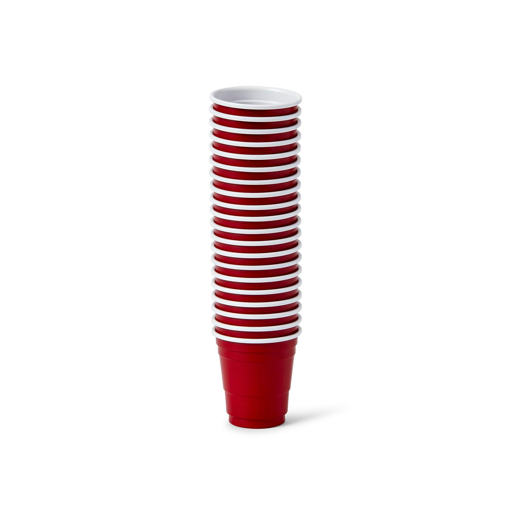 20 Pack Shot Glasses - 1.5 oz Acrylic Party Cup - Red Plastic Shot Glass