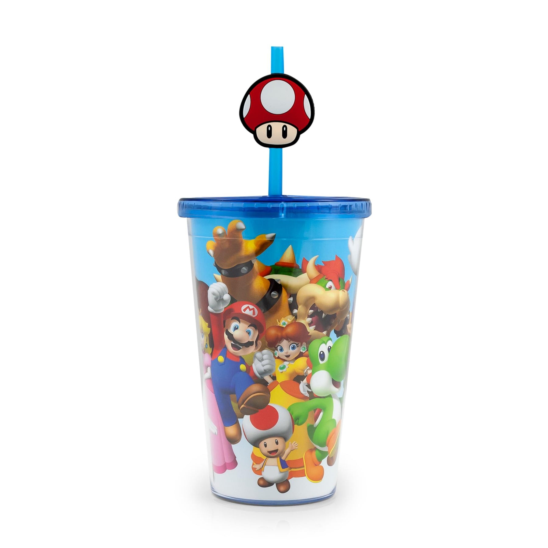 Super Mario Bros. 16oz Travel Cup with Straw Holder