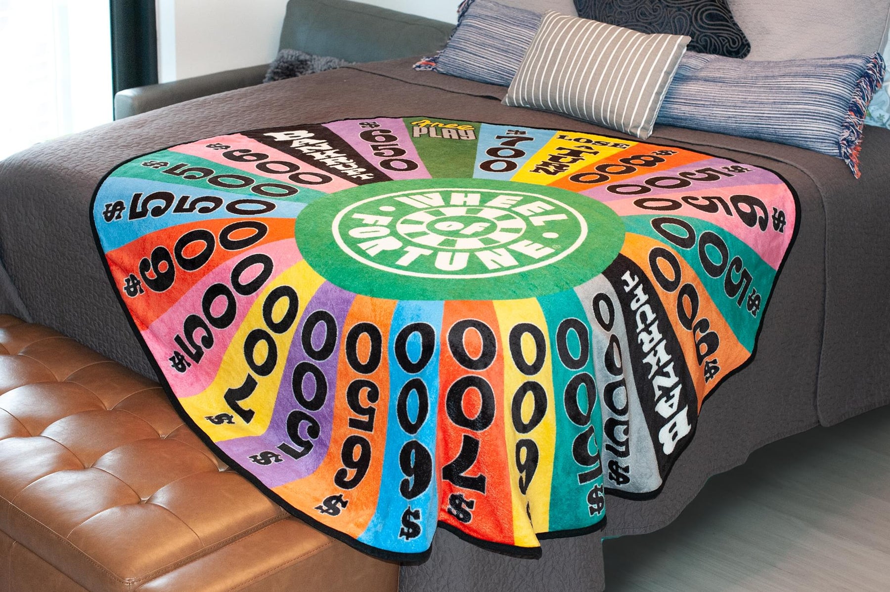 Wheel Of Fortune Game Show Spin Wheel Fleece Throw Blanket | Measures 59 Inches