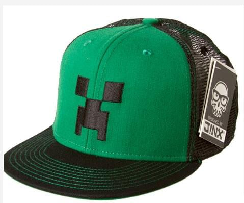 Minecraft Creeper Face Premium Snap Back Hat Green/Black | Free Shippi