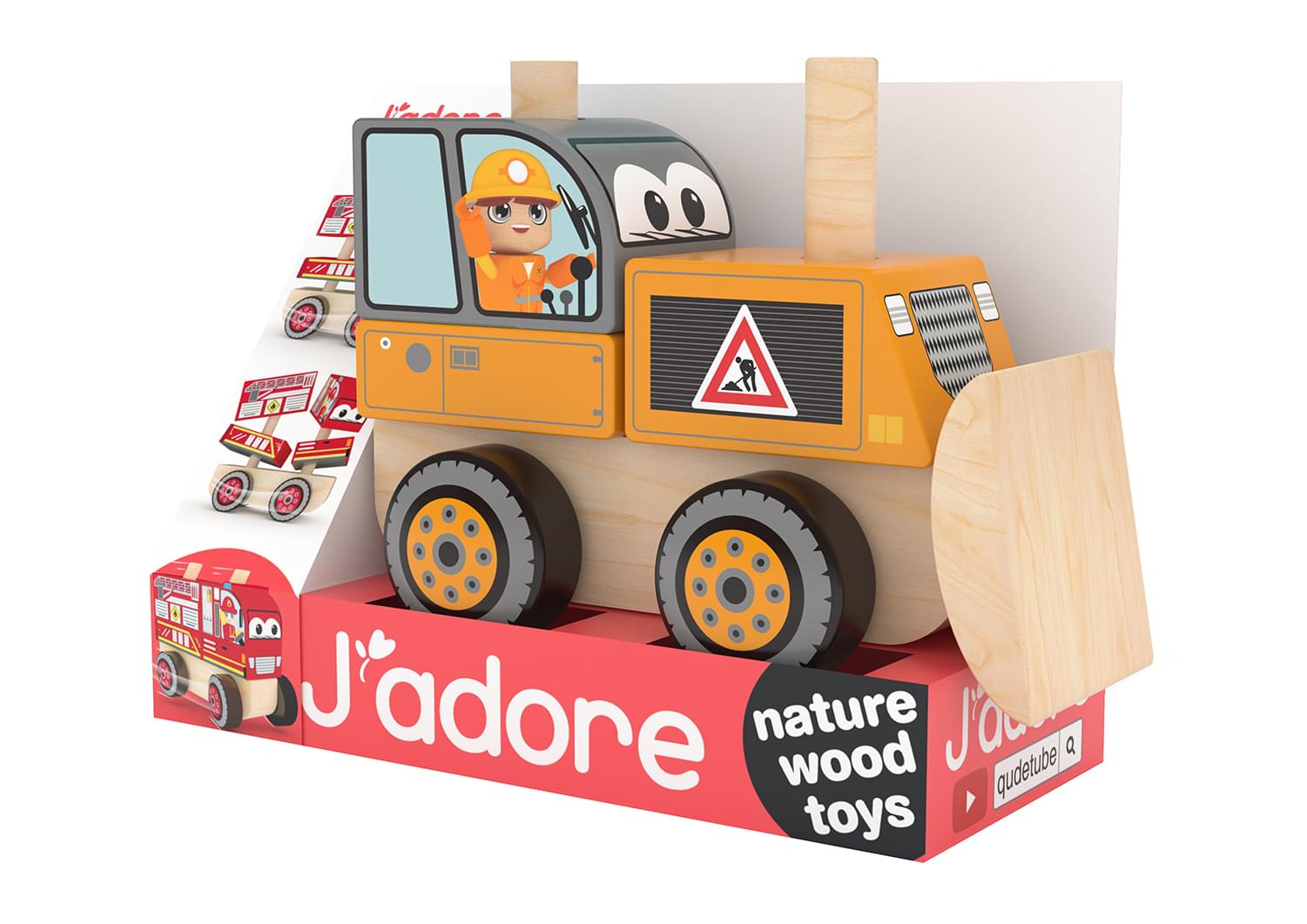 J'adore Bulldozer Wooden Stacking Toy