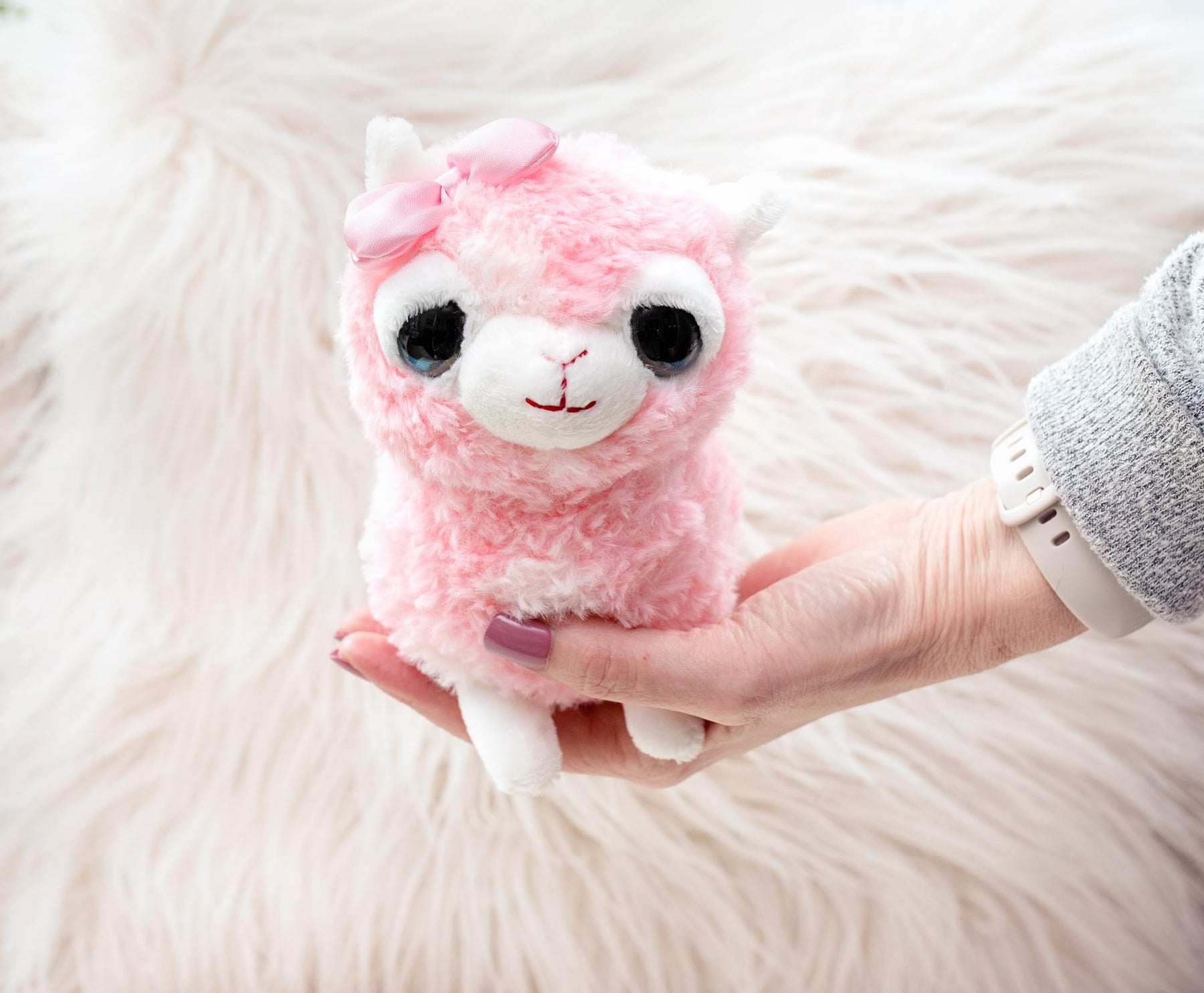 Cute and Cuddly 12 Inch Alpaca Plush | Pink