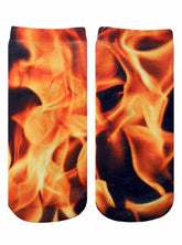 Flame Photo Print Ankle Socks