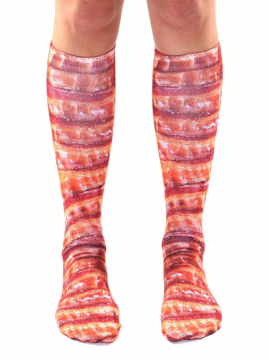 Bacon Photo Print Knee High Socks