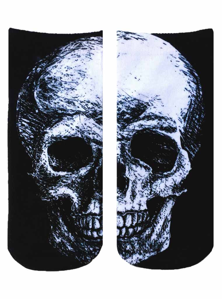 Black and White Skulls Photo Print Ankle Socks