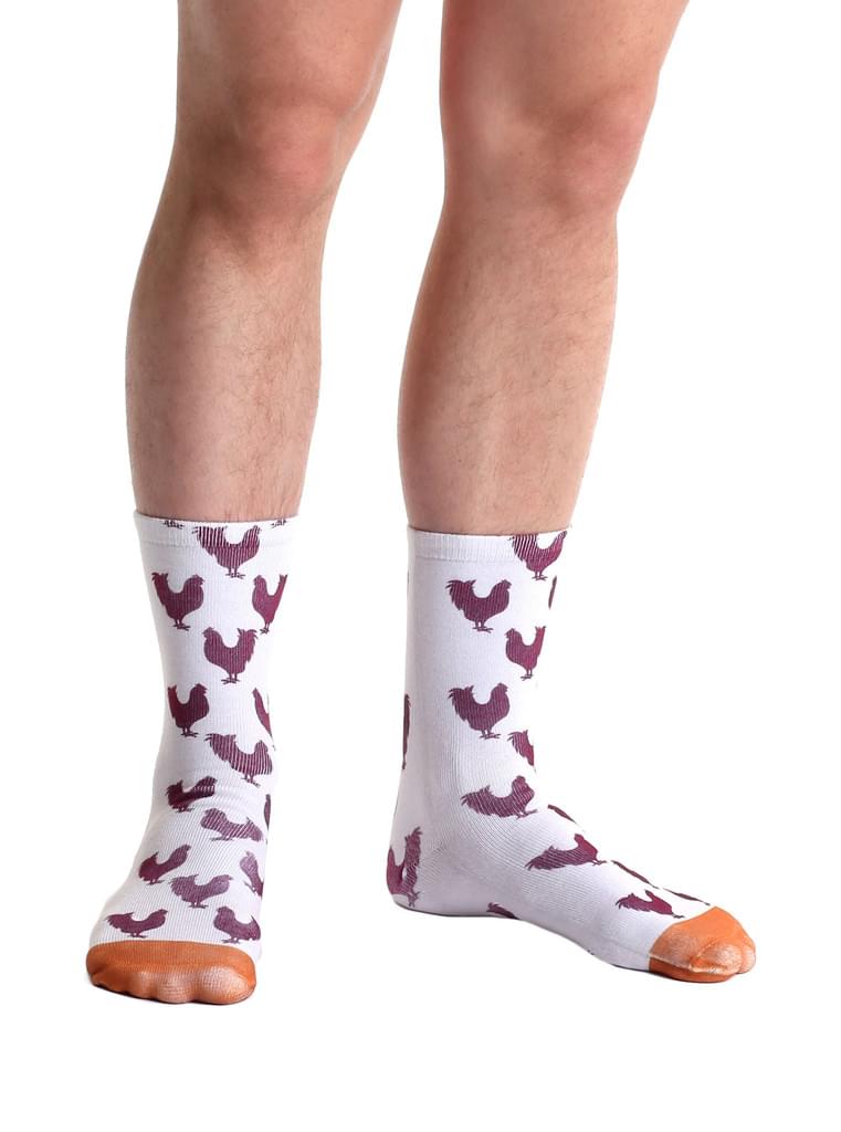 Living Royal Photo Print Crew Socks: Chicken