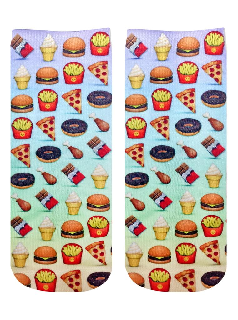 Living Royal Photo Print Ankle Socks: Food Emoji