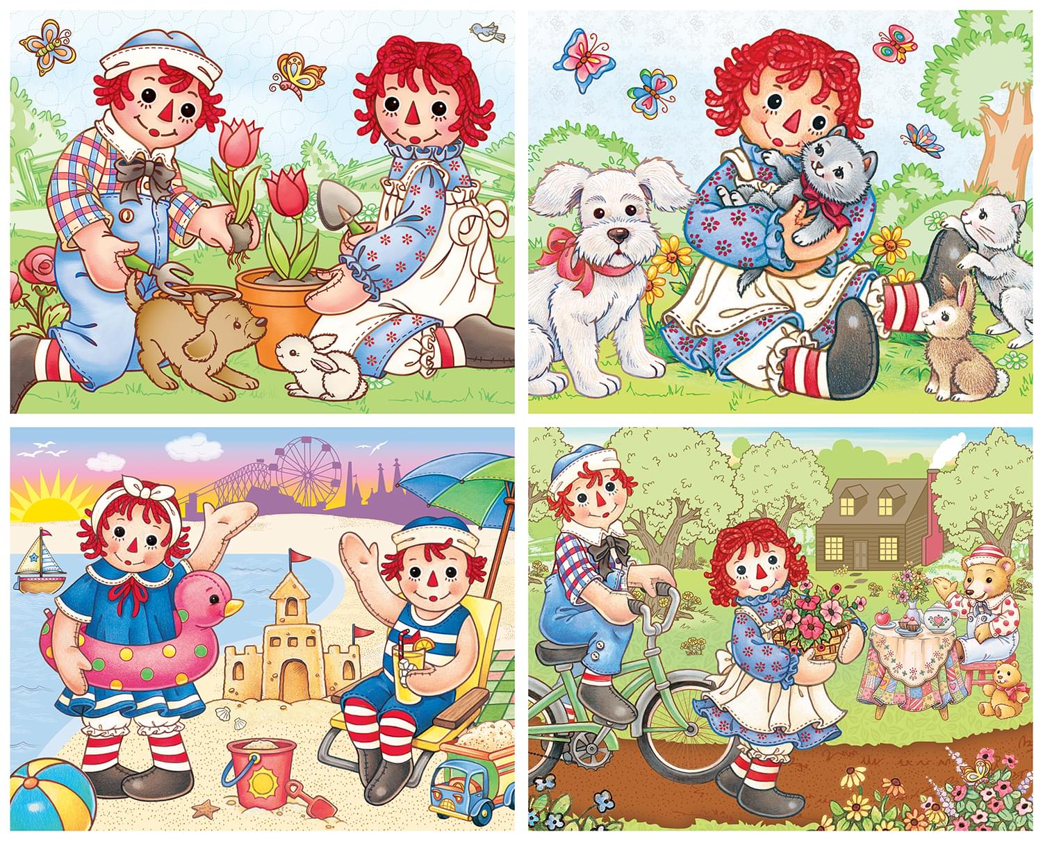 Raggedy Ann 4-Pack 100 Piece Jigsaw Puzzles