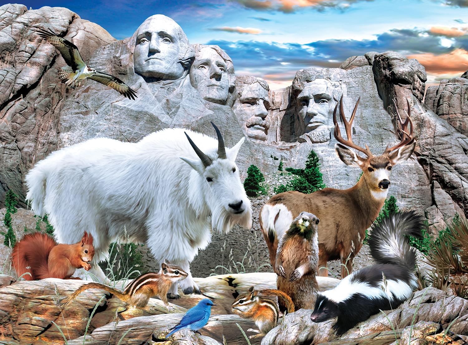Wildlife of Mount Rushmore 100 Piece Jigsaw Puzzle