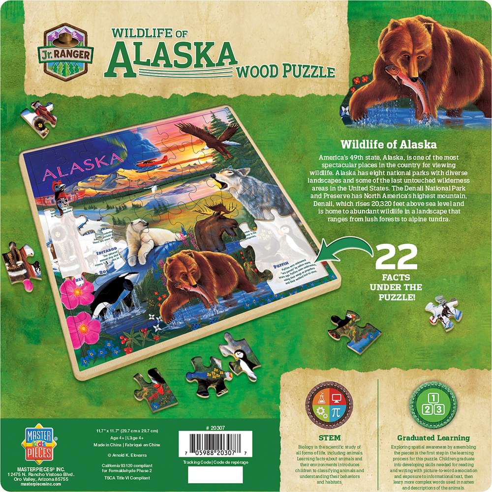 Alaska Wildlife 48 Piece Real Wood Jigsaw Puzzle