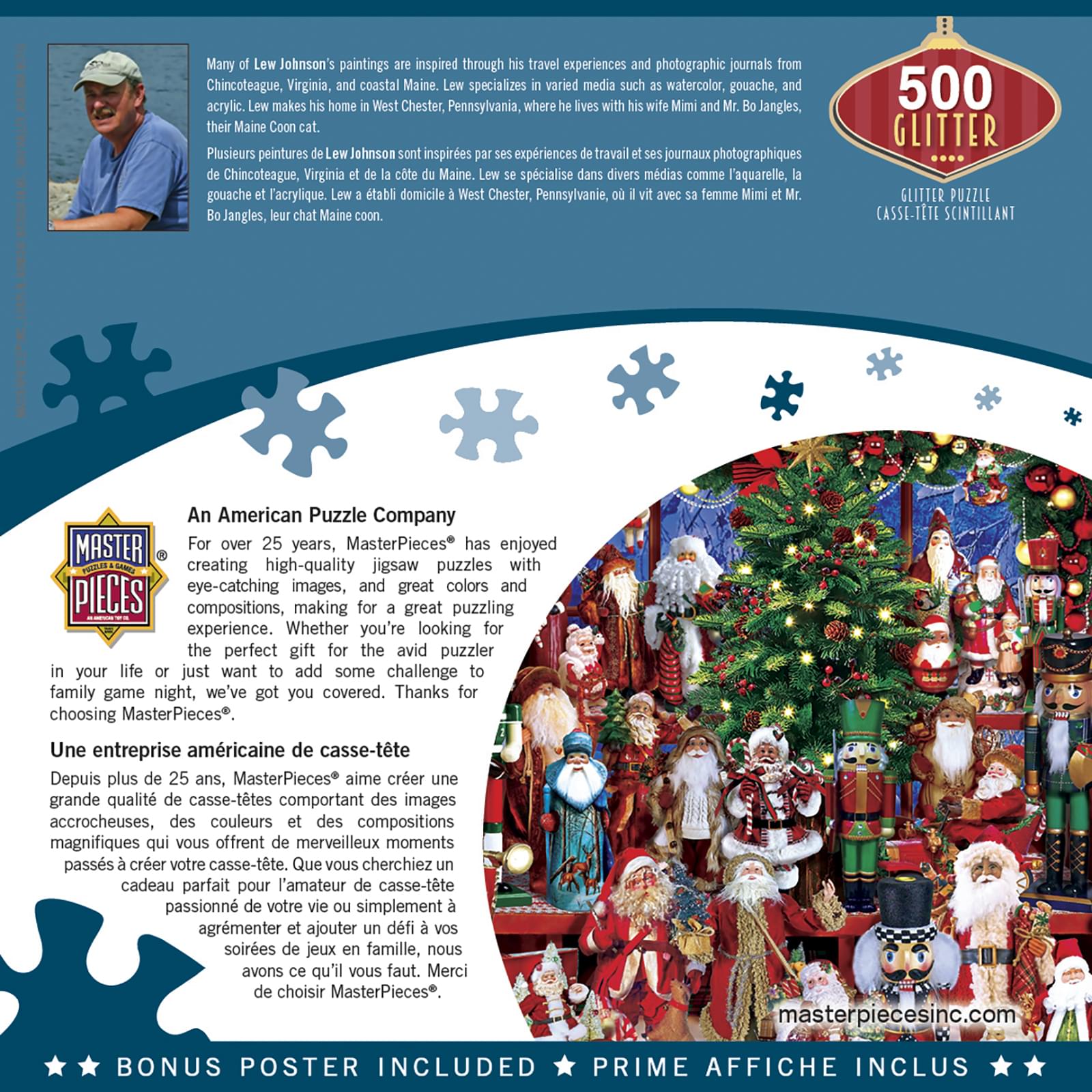 Holiday Festivities 500 Piece Glitter Jigsaw Puzzle