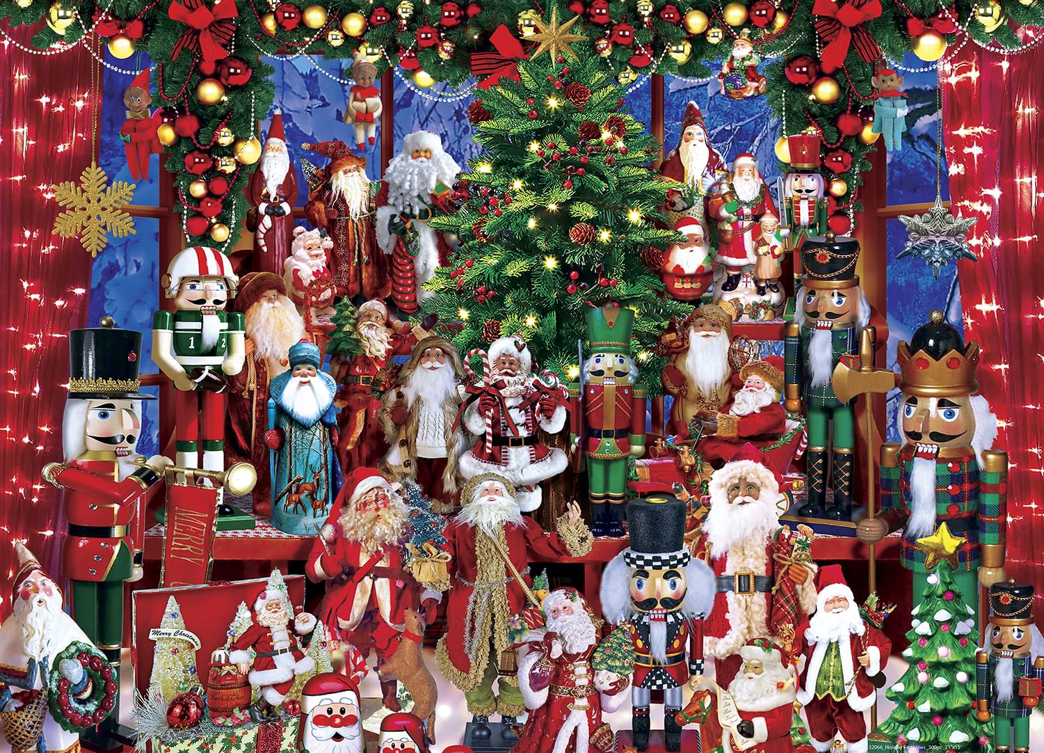 Holiday Festivities 500 Piece Glitter Jigsaw Puzzle