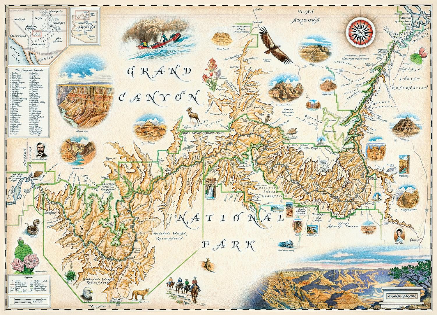 Xplorer Maps Grand Canyon 1000 Piece Jigsaw Puzzle