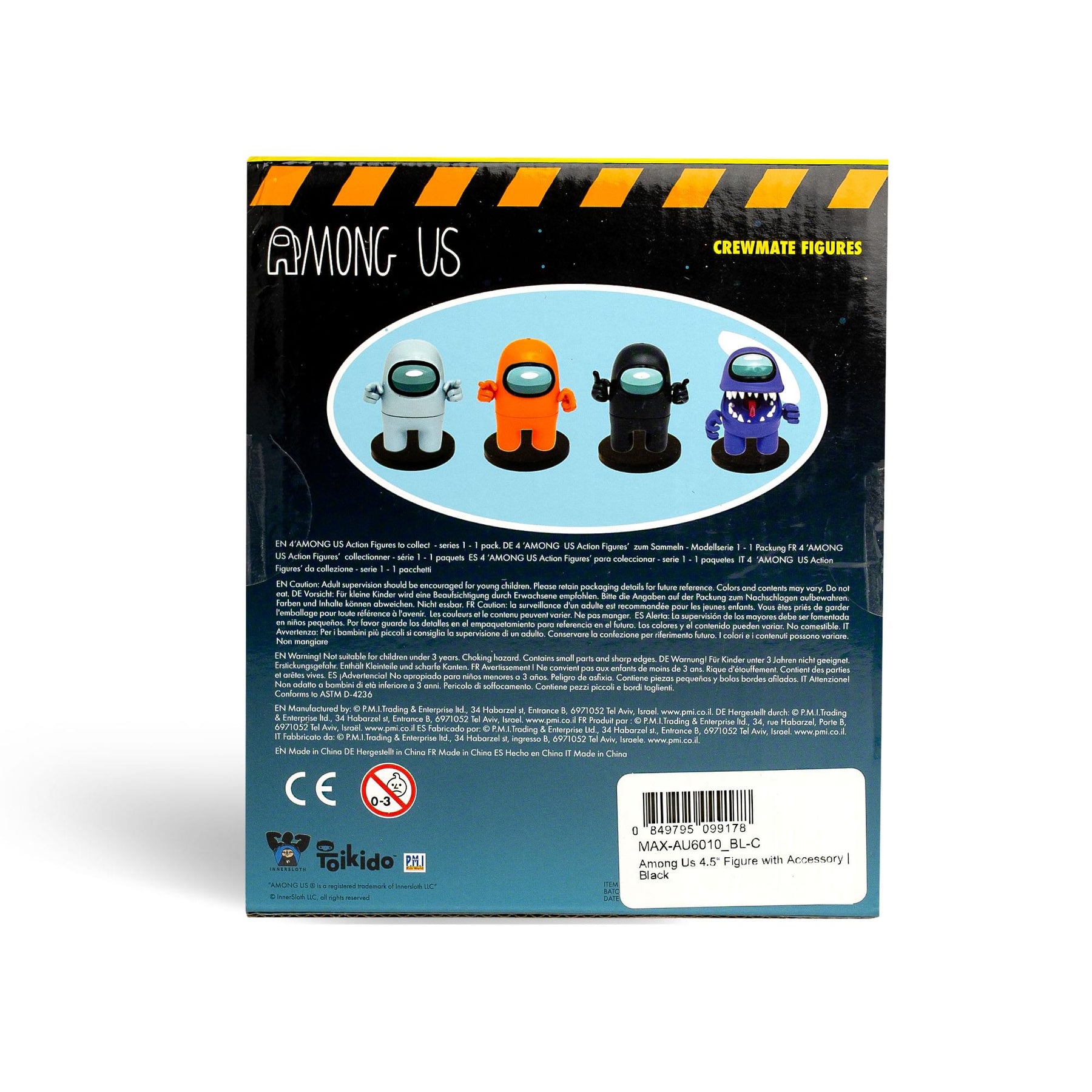 Among Us 4.5 Inch Figure with Stamper | Black Crewmate