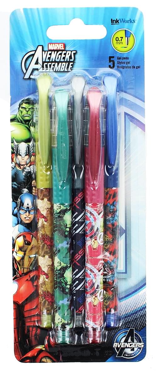 Marvel Avengers Assemble Colored Gel Pens 5-Pack