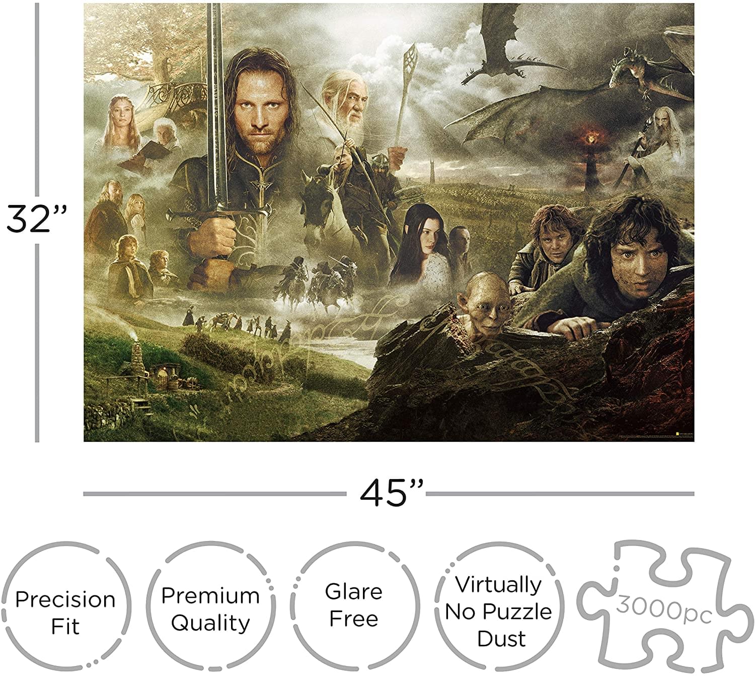 The Lord of the Rings Saga 3000 Piece Jigsaw Puzzle