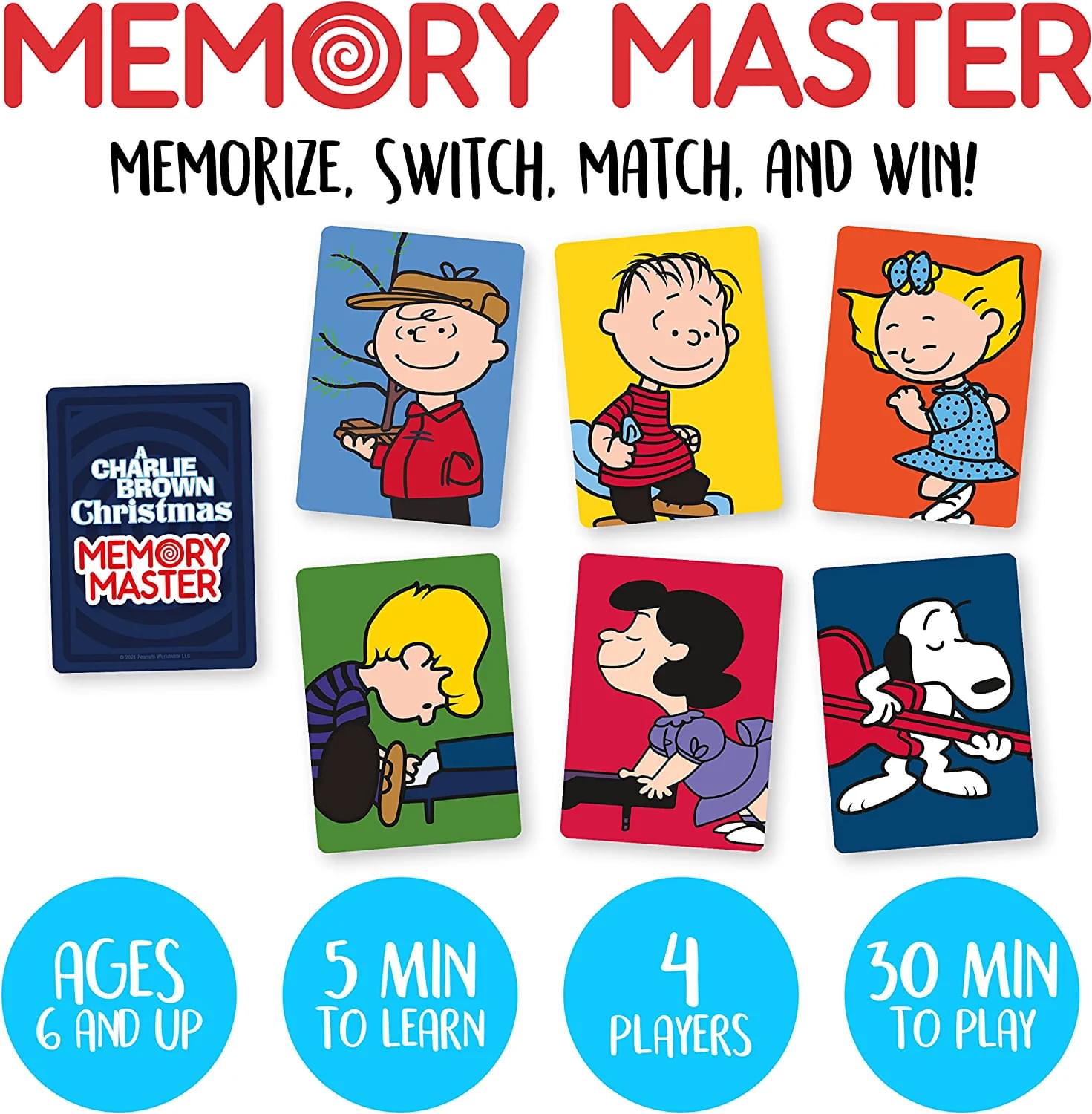 Peanuts Charlie Brown Christmas Memory Master Card Game